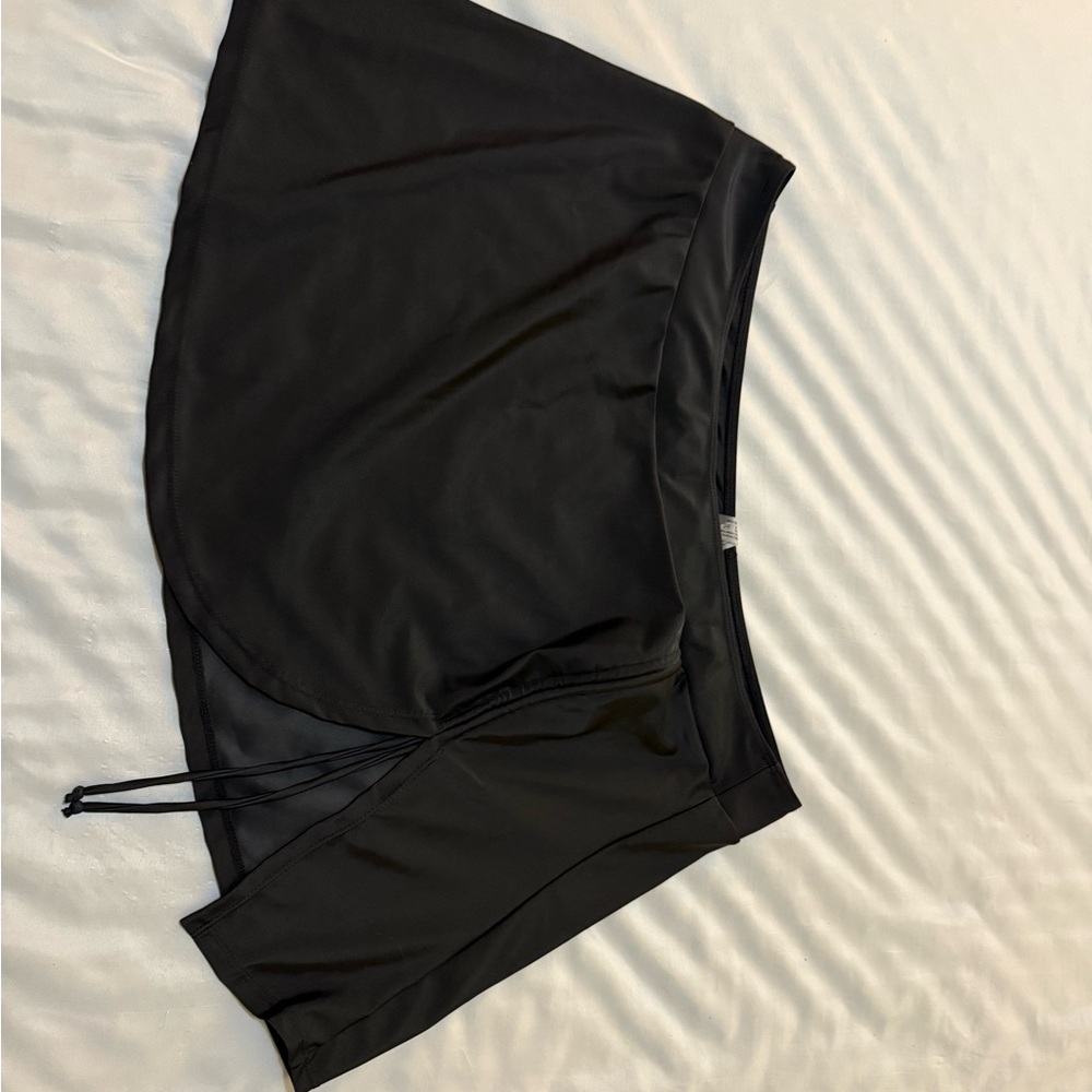 Black Skirt with Tie Detail